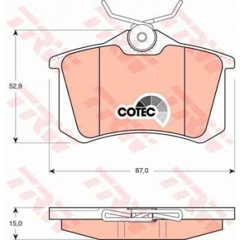 ARKA FREN BALATASI MEGANE II A3 GOLF PASSAT II,III,IV VENTO JETTA II OCTAVIA CORDOBA IBIZA TOLEDO P4 - TRW GDB823