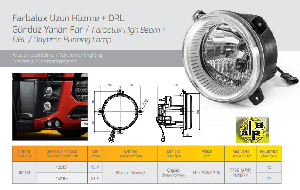 UZUN HÜZME FAR-24V FORD 130,DRL,H1+P21W,     15215E - FARBA-15216E
