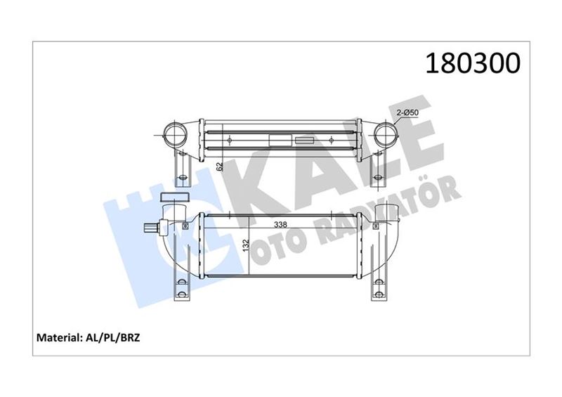 TURBO INTERCOOLER RADYATORU CONNECT 1,8TDCI 02>06 (AL+AL) - KALE 020CAC060