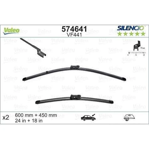 Fiat Silecek Supurgesi Flat Blade (x2) Bravo 03 / 07> - Valeo 574641