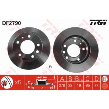 ON FREN AYNASI SPRINTER 208D / 210D / 212D / 214 95> LT28 LT35 LT46 96> - TRW DF2790