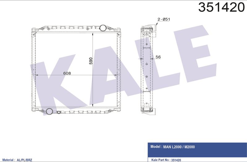 SU RADYATORU MAN 12.153 12.163 D0824 95> - KALE 351420