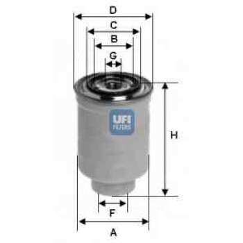 MAZOT FILTRESI MAZDA B2500 BT50 D 06>10 RANGER D 99>10 HILUX D 90>05 HIACE D 07> SKYSTAR / NAVARA - UFI 24.374.00