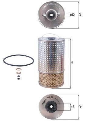 YAG FILTRESI (OM601, OM602, OM603) 190 W201 88>93 W202 93>00 W124 89>93 W140 93>98 UNIMOG - MAHLE OX38D