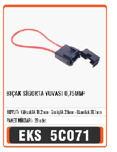 Unıversal Soket>biçak Sigorta Yuvası 0,75mm2 - Eks-5c071