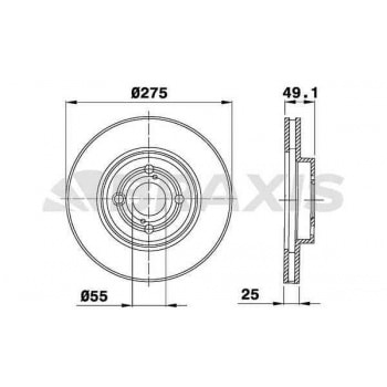 ON FREN DISKI (AYNASI) HAVALI TOYOTA COROLLA 1.4 D4D 2003-2007 (275X4) - BRAXIS AE0284