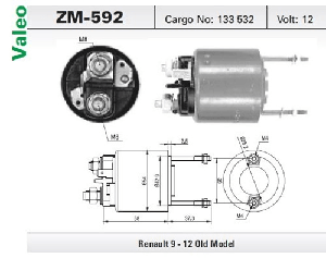 MARŞ OTOMATİĞİ-VT-12V-R.9 (SAPLAMA VE CERYAN CIVATASI PARALEL)  2D.TEK FIS YAYSIZ (538)-104594 - ZM-592