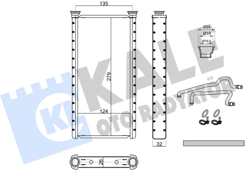 KALORIFER RADYATORU 2.0-3.0 DISCOVERY S-5 RANGE ROVER RANGE ROVER SPORT 5.0  RANGE ROVER RANGE ROVER - KALE 370750