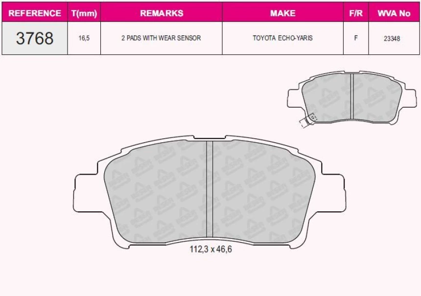 Toyota On Fren Balatası Toyota Yarıs 99-05 Corolla Verso Vvti 2001-> - Grap 93768