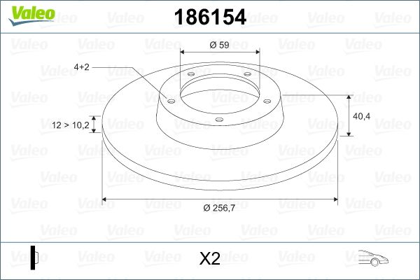 ON FREN AYNASI (DISKI) BRAVA BRAVO I MAREA PUNTO TEMPRA TIPO ALFA ROMEO 145 146 (257MM) - VALEO 496076