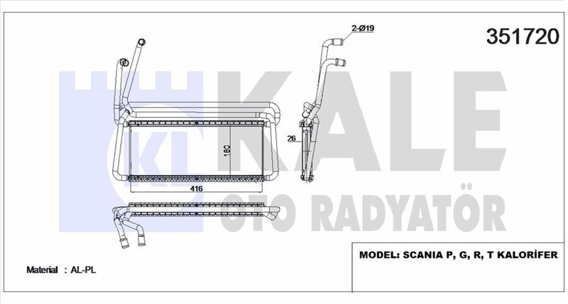 KALORIFER RADYATORU SCANIA P.G.R.T.-SERI 04> - KALE 351720