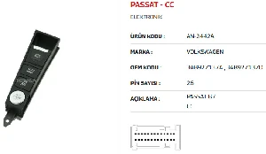 Unıversal Cam Anahtarı>passat B7 - CC El Fren Anah. - Start Stop - Mcar-An2442a