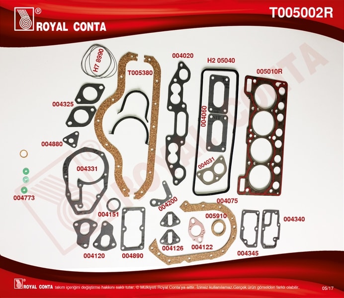 MOTOR TAKIM CONTASI KECESIZ R12 TOROS 1,4 (SUPER) - ROYAL T005002R