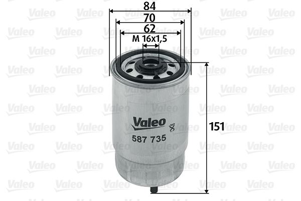 YAKIT FILTRESI (MAZOT) KIA SORENTO 2.5 CRDI, RIO II 1.5, HYUNDAI ACCENT - VALEO 587735