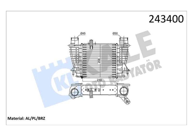 Renault Turbo Radyatörü - İntercooler 1 Sira Alb Si - Kal 050cac020