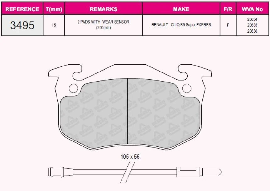 Renault On Fren Balatası Renault Twingo, R5, Clio I - Grap 93495