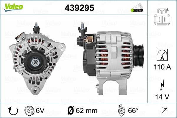 ALTERNATOR 12V 110A COUPE SONATA 2,5 1998-2004 TRAJET - VALEO 439295