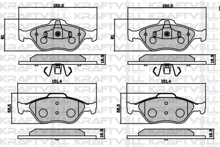 Ford On Fren Balatası Fiesta IV / V 95>08 Fusıon 02>12 Ka 1,6 03>08 Mazda 121 III 03> Abslı - Kraftvoll 07160023