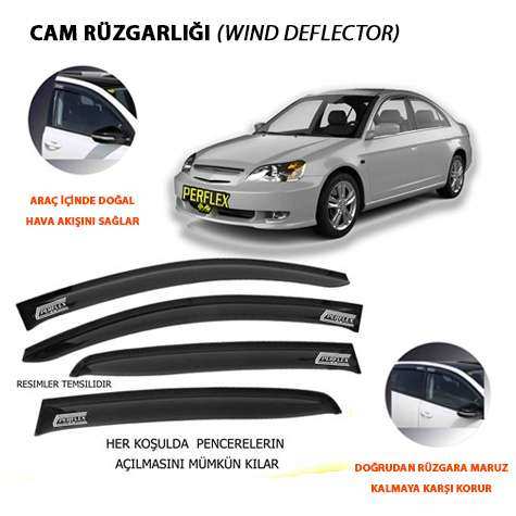 Honda Cam Ruzgarlıgı Mugen Tip 4 Parca Honda CIVIC Dynamıc 1996-2000 - Perflex Pd4-Hd06