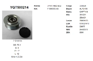 Unıversal Kasnak-Honda Accord Crv 2,2 L Benzinli - Ygt-500214