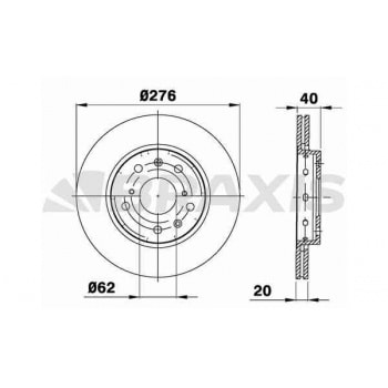 ON FREN DISK AYNASI HAVALI SUZUKI SWIFT III 05-12 (276X5) - BRAXIS AE0286