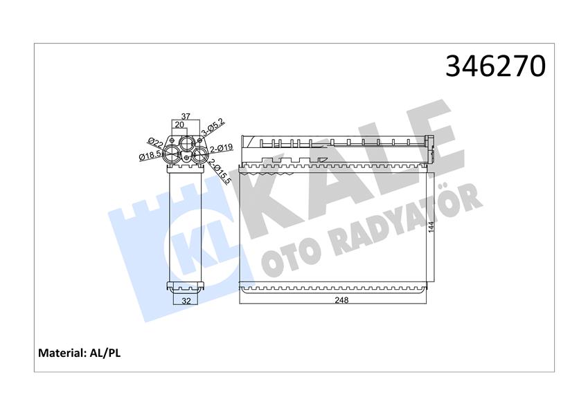 KALORIFER RADYATORU BMW E39 E36 KLIMALI - KALE 346270
