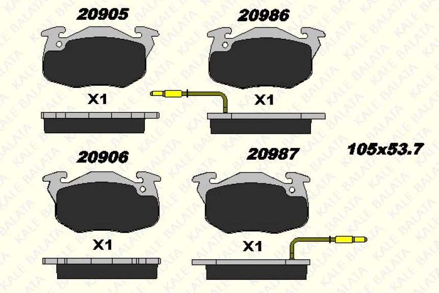 Renault On Fren Balatası R9 Ym R19 Clio III Express Saxo 1,0i,1,1i,1,4i (fisli) Saxo P106 P306 P405 (hava So - Kale B 20905 180 05 Ans
