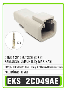 SOKET>DTM04-2P DEUTSCH KABLOSUZ DEMONTE İŞ MAKİNASI ERKEK   S2070 - EKS-2C049AE