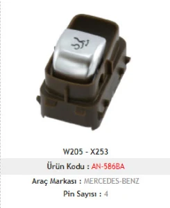 Unıversal Cam  Anahtarı>w205 - W253 Bagaj Açma - Kahverengi - 8q54 - Mcar-An586ba