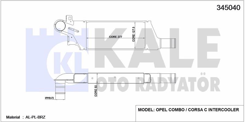 TURBO RADYATORU CORSA C COMBO C - KALE 345040
