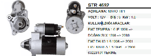 MARŞ MOTORU-MAKO T. 12V 9D SLX  98--2000   UMM3226 - REMARK-STR4692