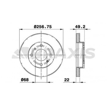 ON FREN AYNASI HAVALI NISSAN PRIMERA P11 96-01 ALMERA 00-> (257X4) - BRAXIS AE0698