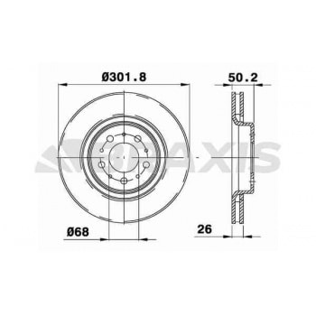 ON FREN DISK AYNASI HAVALI VOLVO  S70 96> V70 C70 98> 850 91> - BRAXIS AE0400