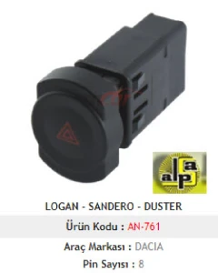 Unıversal Flaşör Anahtarı>duster - Logan - Sandero 8200 602 232 - Mcar-An761