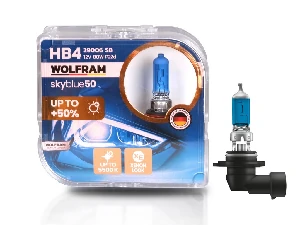 Unıversal Ampul-(x2) 12v Hb4 9006 80w Sky Blue Beyaz İşik      (p22d) - Wolfram-29006-Sb