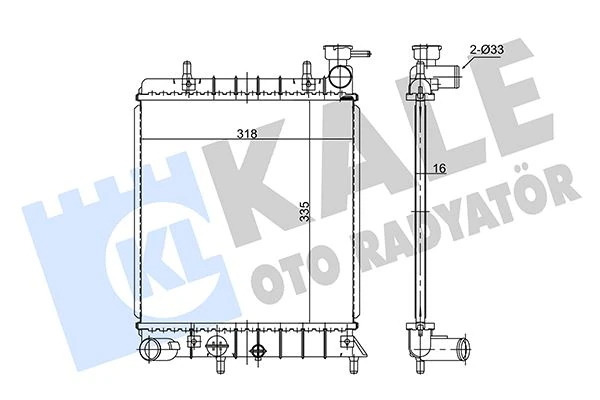 Kore Su Radyatörü - M/t 335x298x16 - Kal 372500