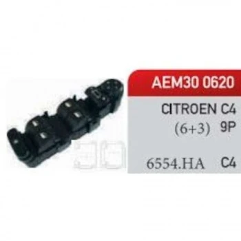 Psa Cam Acma Kumanda Anahtarı On Sol C4 Dortlu - Aem30 0620