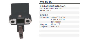 KONJEKTÖR-MT 12V MITS.EM L200/300---- 97 DİK FİŞ - VERTEX-VM0205