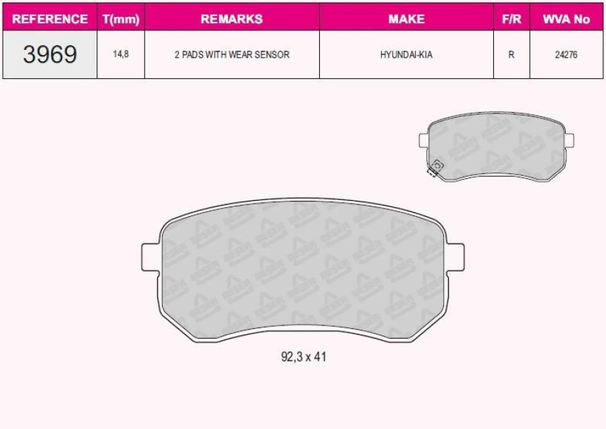 Kia Arka Fren Balatası Hyundaı İ10 08>13 / Kia Picanto 1.0 1.1 05-11 - Beser 3969