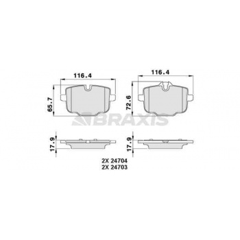 BMW ARKA FREN BALATASI BMW F10 F11 N53 N57 - BRAXIS AA0298