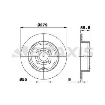 ARKA FREN DISKI (AYNASI) DUZ TOYOTA COROLLA 1.4 D4D 1.6 VVTI 2003-2007 (279X4) - BRAXIS AE0364
