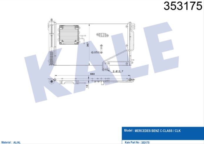 KLIMA RADYATORU W203 00>07 CL203 02>08 S203 01>07 C209 02>09 R230 06>12 - KALE 353175
