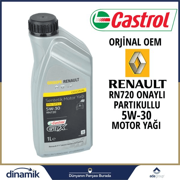 RENAULT CASTROL MOTOR YAGI PARTIKULLU 5W-30  1 LT - RENAULT RN720 ONAYLI B2B230 C4 - MAIS 7711943759