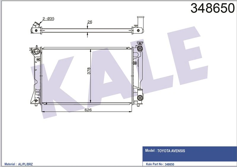 Toyota Motor Su Radyatoru Toyota Avensis 2003 2008 Manuel Vites - Kale 348650