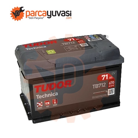 AKU 12V 71 AH 670A LB3 (278×175×175) ALÇAK - TUDOR TB712