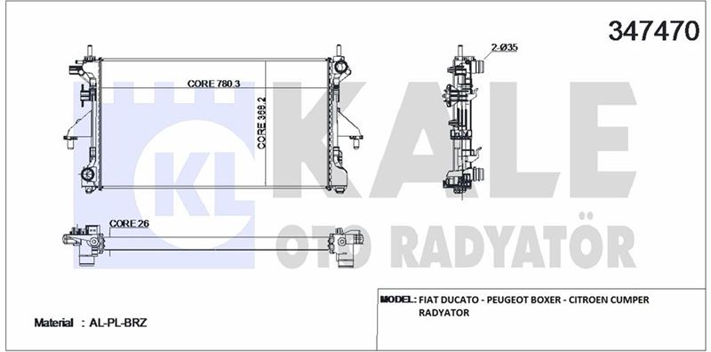 Fiat Motor Su Radyatoru Brazıng Boxer III Jumper III Ducato III 2006> Klimalı - Kale 347470