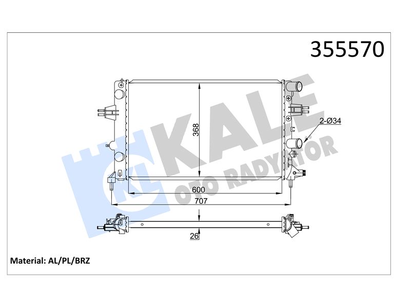 MOTOR SU RADYATORU MANUEL ASTRA G < 04 Z16XEP - KALE 355570