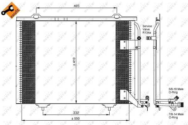 KLIMA RADYATORU W202 93>00 S202 97>00 C208 97>02 A208 98>02 W210 95>00 S210 96>00 R170 00>04 - NRF 35463