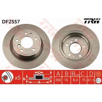 ARKA FREN DISKI BMW E34 90>95 - TRW DF2557