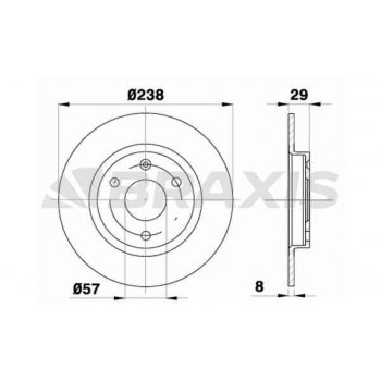 ON FREN DISK AYNASI P106 AX ZX 1.0 / 1.0I / 1.1 / 1.1I / 1.4D 88 96 SAXO S 1.0I / 1.1I 96> (HAVA SOG - BRAXIS AE0046